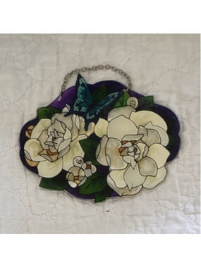 Joan Baker Designs Gardenias Stained Glass Suncatcher Ready To Hang SSD1010 2007